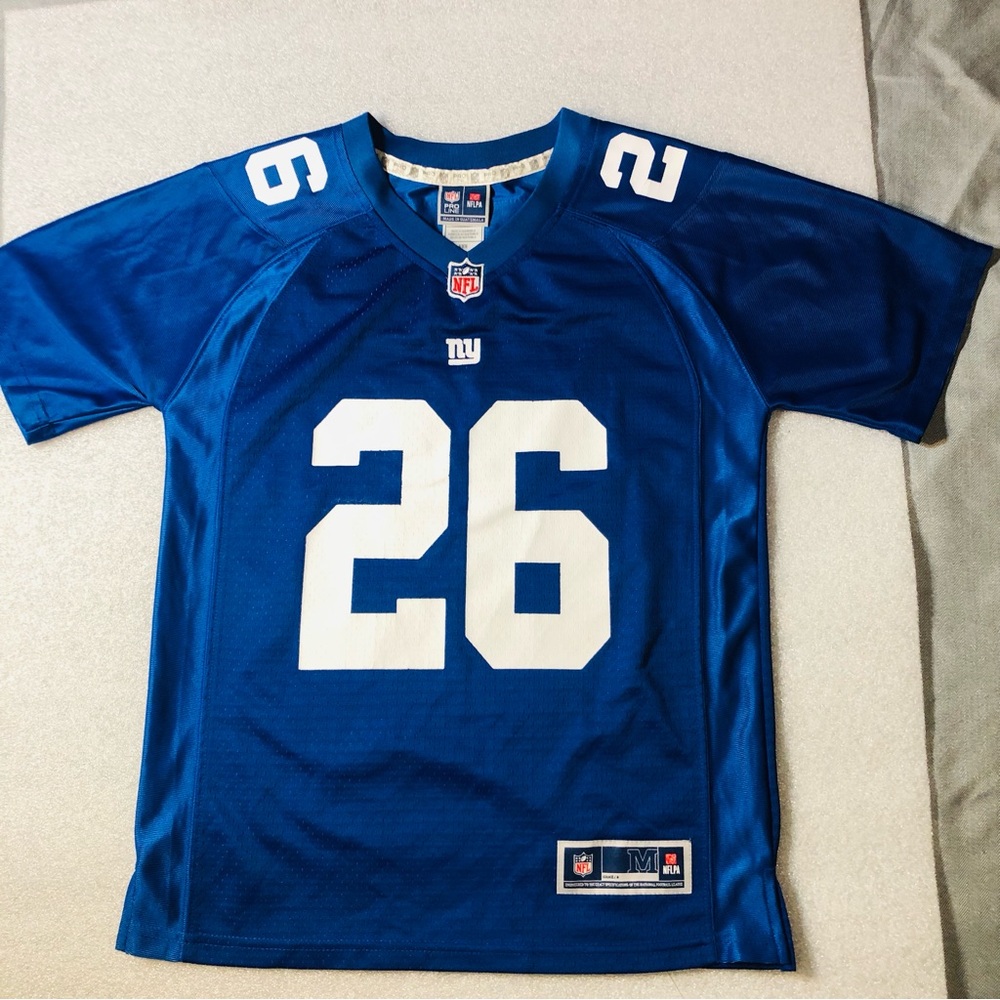 NY Giants Jersey Saquon Barkley #26 NFL Pro Line Sz Youth Medium Blue Nice